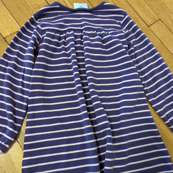 Hanna Andersson purple striped dress 100cm 4T - Picture 2 of 3
